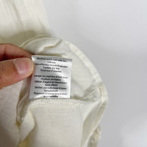 Azure Skies Cream XXS Drop Waist Embroidered Dress Tassel VNeck Short Sleeve - Picture 10 of 11